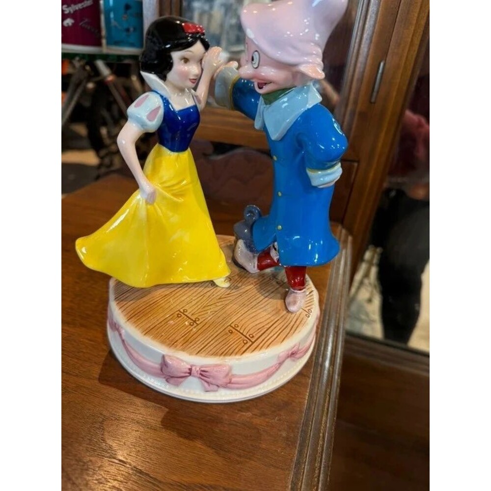 Vintage Schmid Disney Snow White, Dopey & Sneezy Porcelain Figurine